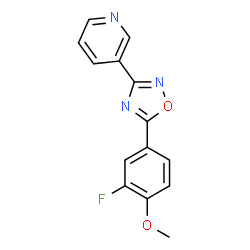 ChemSpider 2D Image | 3-[5-(3-Fluoro-4-methoxyphenyl)-1,2,4-oxadiazol-3-yl]pyridine | C14H10FN3O2