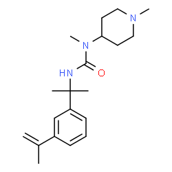 ChemSpider 2D Image | 3-[2-(3-Isopropenylphenyl)-2-propanyl]-1-methyl-1-(1-methyl-4-piperidinyl)urea | C20H31N3O