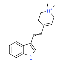 ChemSpider 2D Image | 4-[2-(1H-Indol-3-yl)vinyl]-1,1-dimethyl-1,2,3,6-tetrahydropyridinium | C17H21N2