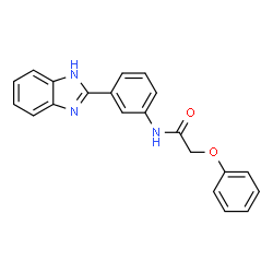ChemSpider 2D Image | N-[3-(1H-Benzimidazol-2-yl)phenyl]-2-phenoxyacetamide | C21H17N3O2