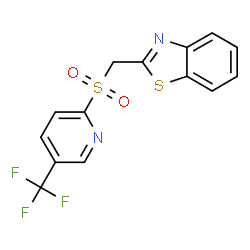 ChemSpider 2D Image | 2-({[5-(Trifluoromethyl)-2-pyridinyl]sulfonyl}methyl)-1,3-benzothiazole | C14H9F3N2O2S2