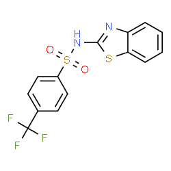ChemSpider 2D Image | N-(1,3-Benzothiazol-2-yl)-4-(trifluoromethyl)benzenesulfonamide | C14H9F3N2O2S2