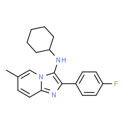 ChemSpider 2D Image | N-Cyclohexyl-2-(4-fluorophenyl)-6-methylimidazo[1,2-a]pyridin-3-amine | C20H22FN3
