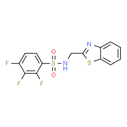 ChemSpider 2D Image | N-(1,3-Benzothiazol-2-ylmethyl)-2,3,4-trifluorobenzenesulfonamide | C14H9F3N2O2S2