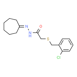ChemSpider 2D Image | 2-[(2-Chlorobenzyl)sulfanyl]-N'-cycloheptylideneacetohydrazide | C16H21ClN2OS