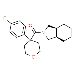 ChemSpider 2D Image | [4-(4-Fluorophenyl)tetrahydro-2H-pyran-4-yl][(3aR,7aS)-octahydro-2H-isoindol-2-yl]methanone | C20H26FNO2