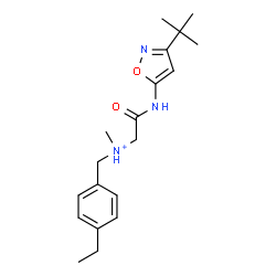 ChemSpider 2D Image | N-(4-Ethylbenzyl)-N-methyl-2-{[3-(2-methyl-2-propanyl)-1,2-oxazol-5-yl]amino}-2-oxoethanaminium | C19H28N3O2