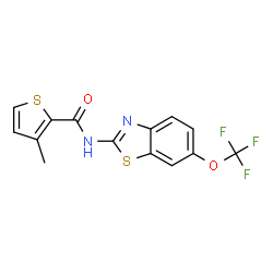 ChemSpider 2D Image | 3-Methyl-N-[6-(trifluoromethoxy)-1,3-benzothiazol-2-yl]-2-thiophenecarboxamide | C14H9F3N2O2S2