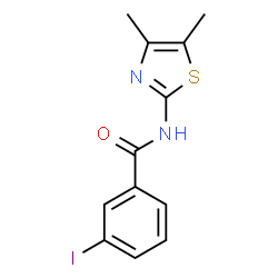 ChemSpider 2D Image | N-(4,5-Dimethyl-1,3-thiazol-2-yl)-3-iodobenzamide | C12H11IN2OS