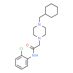 ChemSpider 2D Image | N-(2-Chlorophenyl)-2-[4-(cyclohexylmethyl)-1-piperazinyl]acetamide | C19H28ClN3O