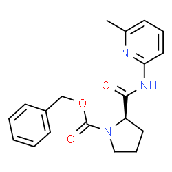 ChemSpider 2D Image | Benzyl (2R)-2-[(6-methyl-2-pyridinyl)carbamoyl]-1-pyrrolidinecarboxylate | C19H21N3O3