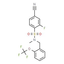 ChemSpider 2D Image | 4-Cyano-2-fluoro-N-methyl-N-[2-(trifluoromethoxy)benzyl]benzenesulfonamide | C16H12F4N2O3S