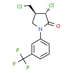 ChemSpider 2D Image | (3S,4S)-3-Chloro-4-(chloromethyl)-1-[3-(trifluoromethyl)phenyl]-2-pyrrolidinone | C12H10Cl2F3NO