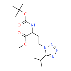 ChemSpider 2D Image | Methyl 4-(5-isopropyl-1H-tetrazol-1-yl)-2-({[(2-methyl-2-propanyl)oxy]carbonyl}amino)butanoate | C14H25N5O4