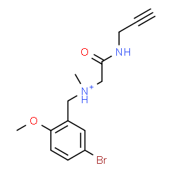 ChemSpider 2D Image | N-(5-Bromo-2-methoxybenzyl)-N-methyl-2-oxo-2-(2-propyn-1-ylamino)ethanaminium | C14H18BrN2O2