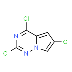 ChemSpider 2D Image | 2,4,6-Trichloropyrrolo[2,1-f][1,2,4]triazine | C6H2Cl3N3