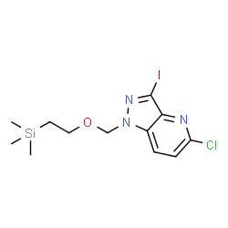 ChemSpider 2D Image | 5-Chloro-3-iodo-1-{[2-(trimethylsilyl)ethoxy]methyl}-1H-pyrazolo[4,3-b]pyridine | C12H17ClIN3OSi