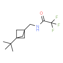 ChemSpider 2D Image | 2,2,2-Trifluoro-N-{[3-(2-methyl-2-propanyl)bicyclo[1.1.1]pent-1-yl]methyl}acetamide | C12H18F3NO