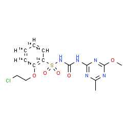 ChemSpider 2D Image | 2-(2-Chloroethoxy)-N-[(4-methoxy-6-methyl-1,3,5-triazin-2-yl)carbamoyl](~14~C_6_)benzenesulfonamide | C814C6H16ClN5O5S