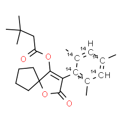 ChemSpider 2D Image | 2-Oxo-3-[2,4,6-trimethyl(~14~C_6_)phenyl]-1-oxaspiro[4.4]non-3-en-4-yl 3,3-dimethylbutanoate | C1714C6H30O4