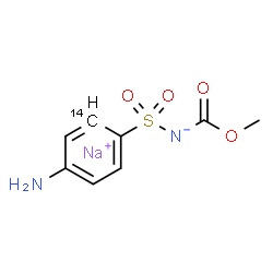 ChemSpider 2D Image | Sodium {[4-amino(2-~14~C)phenyl]sulfonyl}(methoxycarbonyl)azanide | C714CH9N2NaO4S