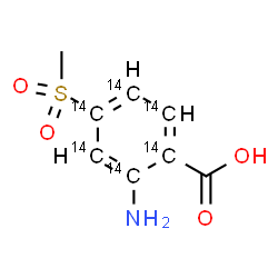 ChemSpider 2D Image | 2-Amino-4-(methylsulfonyl)(~14~C_6_)benzoic acid | C214C6H9NO4S