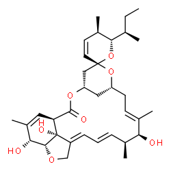 ChemSpider 2D Image | (1'R,2R,4'S,5R,6S,8'R,10'E,12'S,13'S,14'E,16'E,20'R,21'R,24'R)-6-[(2R)-2-Butanyl]-12',21',24'-trihydroxy-5,11',13',22'-tetramethyl-5,6-dihydro-2'H-spiro[pyran-2,6'-[3,7,19]trioxatetracyclo[15.6.1.1~4,
8~.0~20,24~]pentacosa[10,14,16,22]tetraen]-2'-one | C34H48O8