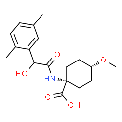 ChemSpider 2D Image | cis-1-{[(2,5-Dimethylphenyl)(hydroxy)acetyl]amino}-4-methoxycyclohexanecarboxylic acid | C18H25NO5