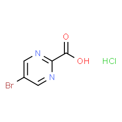 ChemSpider 2D Image | 5-Bromo-2-pyrimidinecarboxylic acid hydrochloride (1:1) | C5H4BrClN2O2