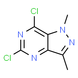 ChemSpider 2D Image | 5,7-Dichloro-1,3-dimethyl-1H-pyrazolo[4,3-d]pyrimidine | C7H6Cl2N4
