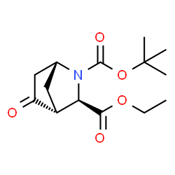 ChemSpider 2D Image | 3-Ethyl 2-(2-methyl-2-propanyl) (1R,3R,4R)-5-oxo-2-azabicyclo[2.2.1]heptane-2,3-dicarboxylate | C14H21NO5