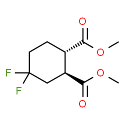 ChemSpider 2D Image | Dimethyl (1S,2S)-4,4-difluoro-1,2-cyclohexanedicarboxylate | C10H14F2O4