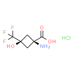 ChemSpider 2D Image | cis-1-Amino-3-hydroxy-3-(trifluoromethyl)cyclobutanecarboxylic acid hydrochloride (1:1) | C6H9ClF3NO3