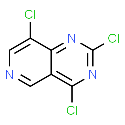 ChemSpider 2D Image | 2,4,8-Trichloropyrido[4,3-d]pyrimidine | C7H2Cl3N3