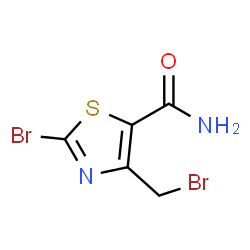 ChemSpider 2D Image | 2-Bromo-4-(bromomethyl)-1,3-thiazole-5-carboxamide | C5H4Br2N2OS