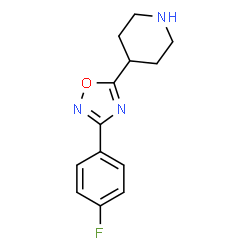 ChemSpider 2D Image | 4-[3-(4-Fluorophenyl)-1,2,4-oxadiazol-5-yl]piperidine | C13H14FN3O