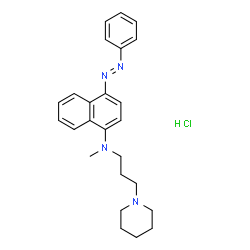 ChemSpider 2D Image | N-methyl-4-[(E)-phenyldiazenyl]-N-[3-(1-piperidinyl)propyl]-1-naphthalenamine hydrochloride | C25H31ClN4