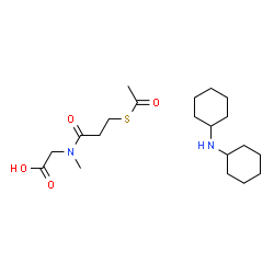 ChemSpider 2D Image | dicyclohexylamine N-(3-(acetylthio)propanoyl)-N-methylglycinate | C20H36N2O4S