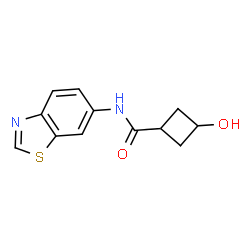 ChemSpider 2D Image | N-(1,3-Benzothiazol-6-yl)-3-hydroxycyclobutanecarboxamide | C12H12N2O2S