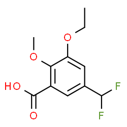 ChemSpider 2D Image | 5-(Difluoromethyl)-3-ethoxy-2-methoxybenzoic acid | C11H12F2O4
