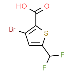 ChemSpider 2D Image | 3-Bromo-5-(difluoromethyl)-2-thiophenecarboxylic acid | C6H3BrF2O2S