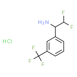 ChemSpider 2D Image | 2,2-Difluoro-1-[3-(trifluoromethyl)phenyl]ethanamine hydrochloride (1:1) | C9H9ClF5N