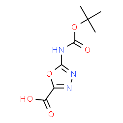 ChemSpider 2D Image | 5-{[(tert-butoxy)carbonyl]amino}-1,3,4-oxadiazole-2-carboxylic acid | C8H11N3O5