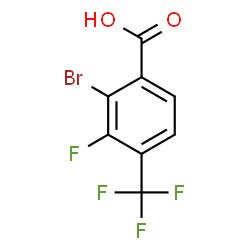 ChemSpider 2D Image | 2-Bromo-3-fluoro-4-(trifluoromethyl)benzoic acid | C8H3BrF4O2