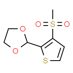 ChemSpider 2D Image | 2-[3-(Methylsulfonyl)-2-thienyl]-1,3-dioxolane | C8H10O4S2