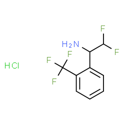 ChemSpider 2D Image | 2,2-Difluoro-1-[2-(trifluoromethyl)phenyl]ethanamine hydrochloride (1:1) | C9H9ClF5N