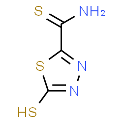 ChemSpider 2D Image | 5-Sulfanyl-1,3,4-thiadiazole-2-carbothioamide | C3H3N3S3