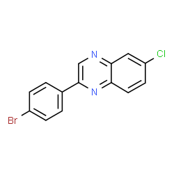 ChemSpider 2D Image | 2-(4-Bromophenyl)-6-chloroquinoxaline | C14H8BrClN2