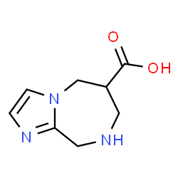 ChemSpider 2D Image | 6,7,8,9-Tetrahydro-5H-imidazo[1,2-a][1,4]diazepine-6-carboxylic acid | C8H11N3O2