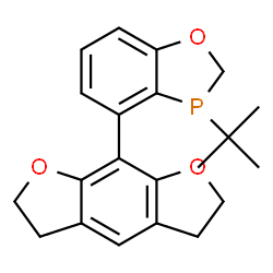 ChemSpider 2D Image | 8-[3-(2-Methyl-2-propanyl)-2,3-dihydro-1,3-benzoxaphosphol-4-yl]-2,3,5,6-tetrahydrofuro[3,2-f][1]benzofuran | C21H23O3P